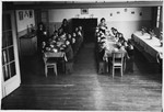 Children gather for a meal in a Jewish children's home in Antwerp.