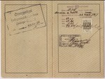Passport issued to Frida Felicie Perl in February, 1939.