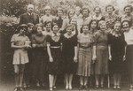 Group portrait of Jewish girls in the confirmation class of Rabbi Dr.
