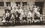 Group portrait of students in the first form at the Jewish primary school on Luetzow street in Cologne.