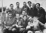 Group portrait of Jewish DPs at the Migdalor hachshara, a maritime Zionist collective in Fano, Italy.
