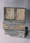 Three of the ten metal boxes in which portions of the Ringelblum Oneg Shabbat archives were hidden and buried in the Warsaw ghetto.