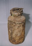 One of the two milk cans in which portions of the Ringelblum Oneg Shabbat archives were hidden and buried in the Warsaw ghetto.