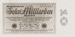 A ten million mark Reichsbanknote [paper currency] that was issued by the German national bank during the height of the inflation in 1923.