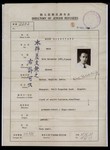 An identification paper issued to Eric Goldstaub by the International Refugee Committee upon his arrival in Shanghai from Vienna.