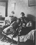 Portrait of Fanya Mikolaevsky with her children Anna and Maria, and Maria's oldest son, Sasha.