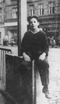 Portrait of Nachman Aaron Elster, a 12-year-old Jewish boy, who spent two years in hiding after escaping from the Sokolow Podlaski ghetto.
