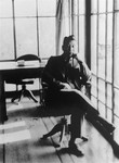 Chiune Sugihara sits in his study.