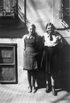 Dorottya (Dolly) Dezsoefi, right, and twin sister, Ida Marianne (Mari), left, at the convent school where they were hidden for two years.