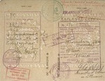 Lithuanian passport of Eliezer Kaplan (Lazarus Kaplanas) with the various visa stamps he required for his emigration from Lithuania to the United States in the fall of 1939.