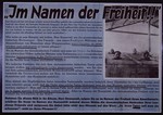 Nazi propaganda poster entitled, "Im Namen der Freiheit," issued by the "Parole der Woche," a wall newspaper (Wandzeitung) published by the National Socialist Party propaganda office in Munich.
