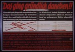 Nazi propaganda poster entitled, "Das ging grundlich daneben," issued by the "Parole der Woche," a wall newspaper (Wandzeitung) published by the National Socialist Party propaganda office in Munich.