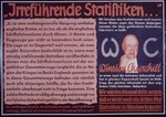 Nazi propaganda poster entitled, "Irrefuhrende Statistiken," issued by the "Parole der Woche," a wall newspaper (Wandzeitung) published by the National Socialist Party propaganda office in Munich.
