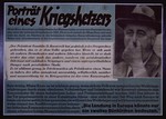 Nazi propaganda poster entitled, "Portrait eines Kriegshetzers," issued by the "Parole der Woche," a wall newspaper (Wandzeitung) published by the National Socialist Party propaganda office in Munich.