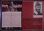 Nazi propaganda poster entitled, "Hetz Apostel"  issued by the "Parole der Woche," a wall newspaper (Wandzeitung) published by the National Socialist Party propaganda office in Munich.