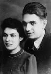 Portrait of a Jewish couple in the Czeladz ghetto.