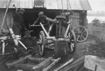 Jewish blacksmiths at work in the Glubokoye ghetto.