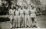 Group portrait of soldiers in the Jewish Brigade who had formerly been interned in Mauritius.