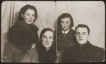 Group portrait of the Dunski family.

Pictured from left to right are: Genia, Fajga, Sala and Tzvi.