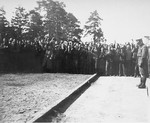 Survivors pay homage to people killed in  Bergen-Belsen concentration camp during a memorial service.