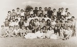 Group portrait of Zionist youth from the Kladovo transport.