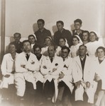 Group portrait of the medical staff that served the members of the Kladovo transport in the Sabac refugee camp.