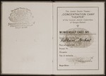 Inside pages of an ex-concentration camp theater ID card issued to Norbert Wollheim at Bergen-Belsen.
