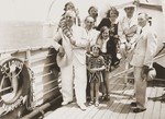 Members of the Dublon family pose on the deck of the MS St.