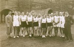 Group portrait of members of the Reichsbund juedischer Frontsoldaten sports club before  the West German Meisterschaft competition in Cologne.