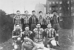 Group portrait of Jewish youth in a soccer team in Berlin.