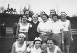 Group portrait of members of the women's handball team sponsored by the Reichsbund juedischer Frontsoldaten.