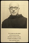 Portrait of Father Bruno (Henri Reynders) with a quotation from psalms underneath.