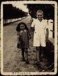 Yaffa and Yitzhak Sonenson walk to their summer home Titiance, 1941.