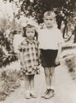 Portrait of Aaron Yermus, age six, with his cousin Rivka.