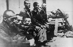 Serbian prisoners interned in Jasenovac.