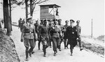 High ranking SS officials on an inspection tour of the Mauthausen concentration camp.