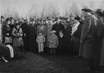 Jewish DPs attend a memorial service in the Buchenwald concentration camp.