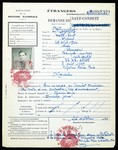 Safe conduct permit issued by the French Ministry for National Defense to German Jewish refugee Walter Meyerhof.