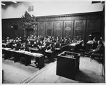 View of the defense counsel and defendants dock during a session of the Doctors Trial.