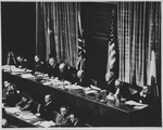 View of the tribunal during a session of the International Military Tribunal trial of war criminals at Nuremberg.