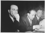 Members of the German delegation attend a conference sponsored by the Joint Distribution Committee on the status of the Jewish populations of Europe and North Africa.