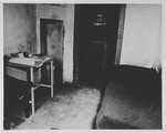 A typical jail cell in the Palace of Justice Prison, where the defendants were confined during the International Military Tribunal trial of war criminals at Nuremberg.