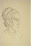 "Woman with Ribbon in her Hair, 3/4 Profile" by Lili Andrieux.