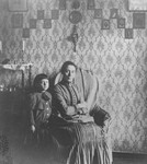 Fania Mikolaevsky with her grandson Sasha Magid in her home in St.
