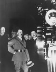 Reich Chancellor Adolf Hitler attends the opening of an automobile exhibition in Berlin.
