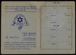 Membership card for the Society of Jewish Sport Organisations and Center for Physical Education issued to Jewish DP Abram Hirshenhorn

The society of Jewish Sport Organisations was sponsored by the Central Committee of Liberated Jews in the U.S.