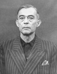 Portrait of Kurt Blome as a defendant in the Medical Case Trial at Nuremberg.