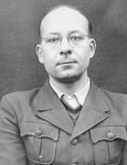 Portrait of Helmut Poppendick as a defendant in the Medical Case Trial at Nuremberg.