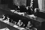 The judges of Military Tribunal II-A, hearing the Einsatzgruppen Trial.