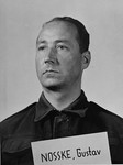 Mug-shot of defendant Gustav Nosske at the Einsatzgruppen Trial.